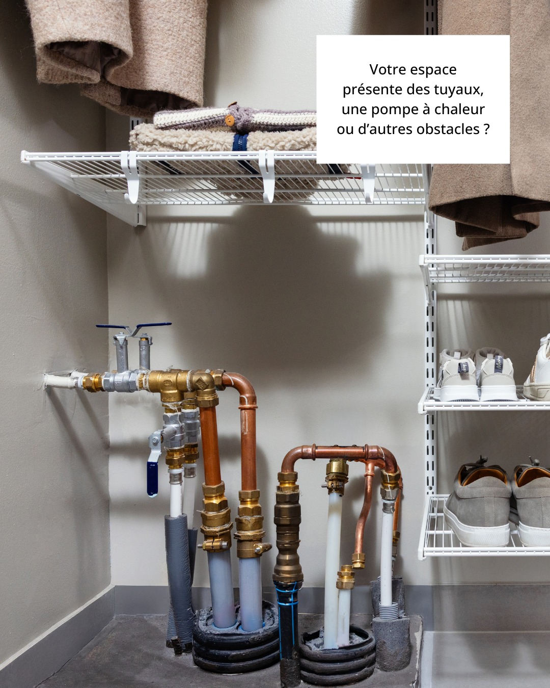 Buanderie avec contrainte technique